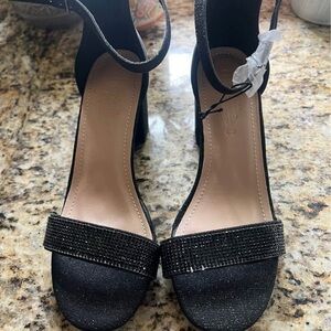 Charlotte Russe Black Sparkle Heels